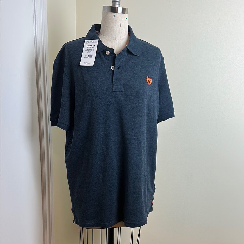 Alcott Blue Polo Shirt with Classic Collar and Textured Fabric